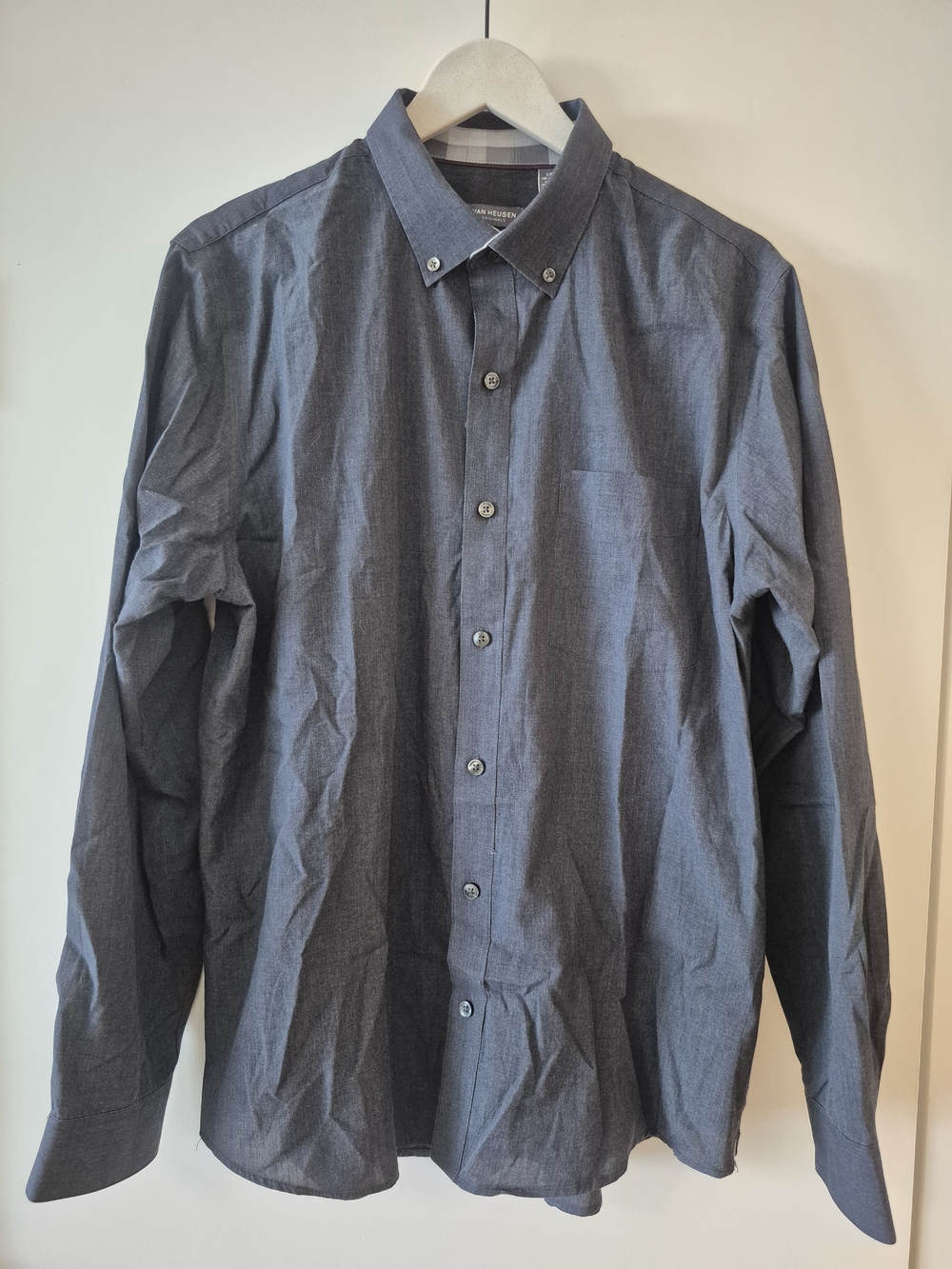 Van Heusen Men's Button-Down Shirt - Slate Gray